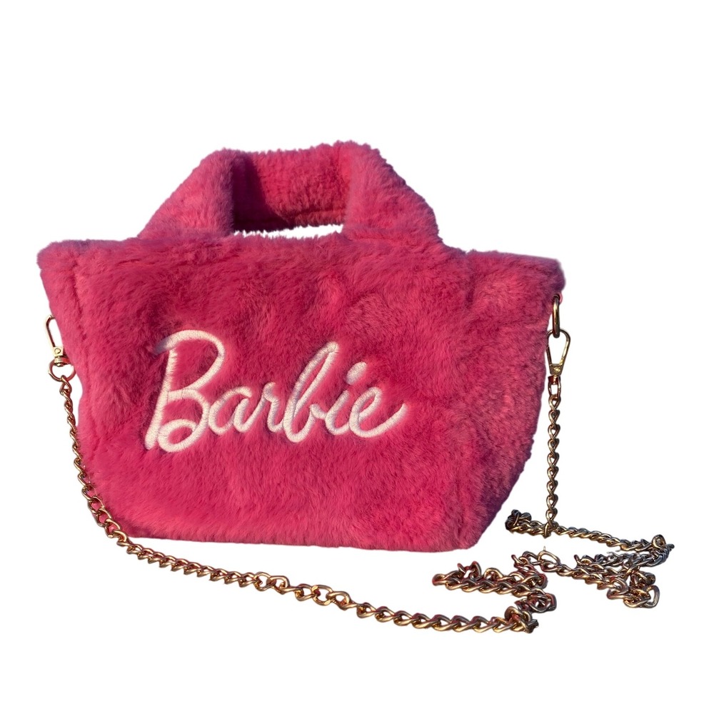 Skinnydip x Barbie Faux Fur Tote Y2K Pink Coquette Glam Designer Barbiecore